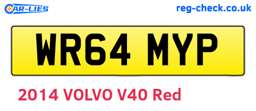 WR64MYP are the vehicle registration plates.