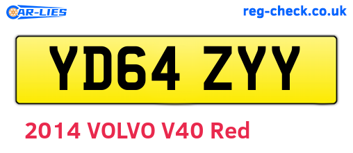 YD64ZYY are the vehicle registration plates.