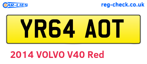 YR64AOT are the vehicle registration plates.