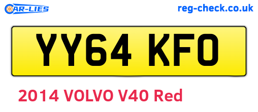 YY64KFO are the vehicle registration plates.
