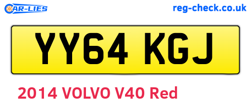 YY64KGJ are the vehicle registration plates.