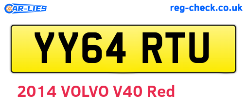 YY64RTU are the vehicle registration plates.