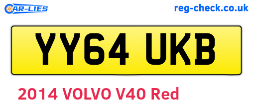 YY64UKB are the vehicle registration plates.