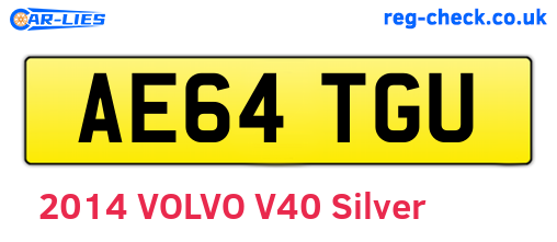 AE64TGU are the vehicle registration plates.