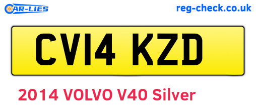 CV14KZD are the vehicle registration plates.