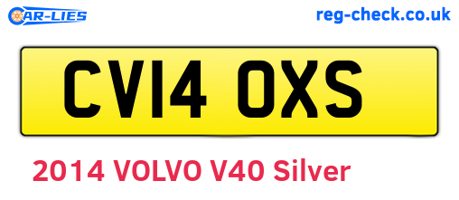 CV14OXS are the vehicle registration plates.