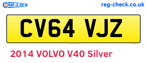 CV64VJZ are the vehicle registration plates.
