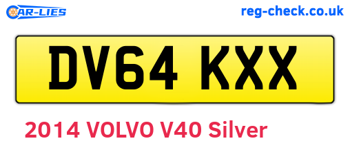 DV64KXX are the vehicle registration plates.