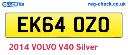 EK64OZO are the vehicle registration plates.