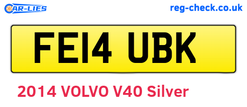 FE14UBK are the vehicle registration plates.