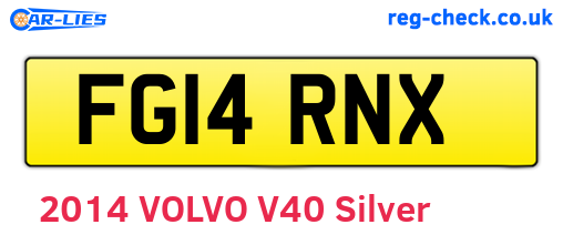 FG14RNX are the vehicle registration plates.