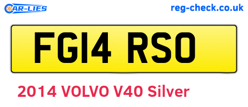 FG14RSO are the vehicle registration plates.