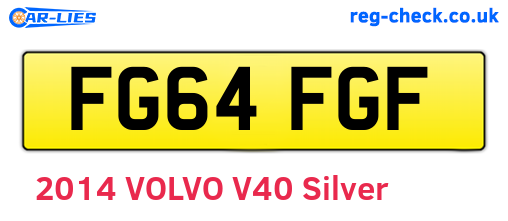 FG64FGF are the vehicle registration plates.