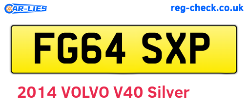FG64SXP are the vehicle registration plates.
