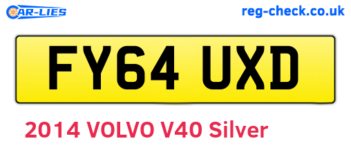 FY64UXD are the vehicle registration plates.