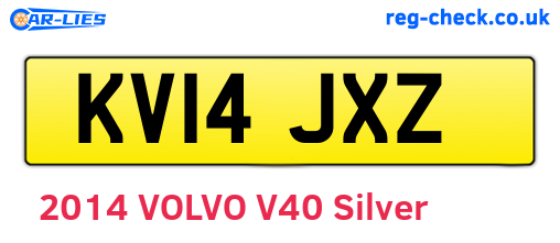 KV14JXZ are the vehicle registration plates.
