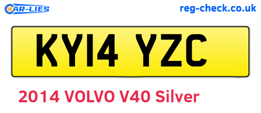 KY14YZC are the vehicle registration plates.