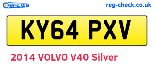 KY64PXV are the vehicle registration plates.