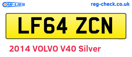 LF64ZCN are the vehicle registration plates.