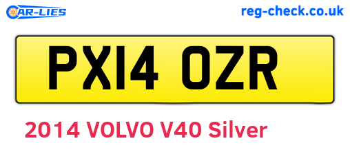 PX14OZR are the vehicle registration plates.