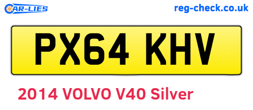 PX64KHV are the vehicle registration plates.