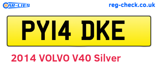 PY14DKE are the vehicle registration plates.