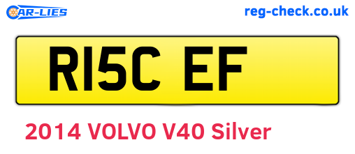 R15CEF are the vehicle registration plates.