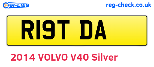 R19TDA are the vehicle registration plates.