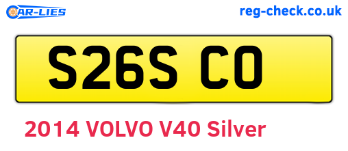 S26SCO are the vehicle registration plates.