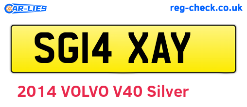 SG14XAY are the vehicle registration plates.