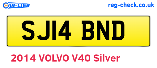 SJ14BND are the vehicle registration plates.