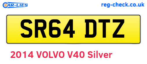 SR64DTZ are the vehicle registration plates.