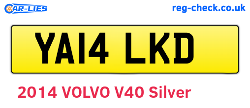 YA14LKD are the vehicle registration plates.