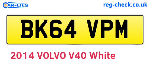BK64VPM are the vehicle registration plates.
