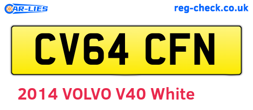 CV64CFN are the vehicle registration plates.