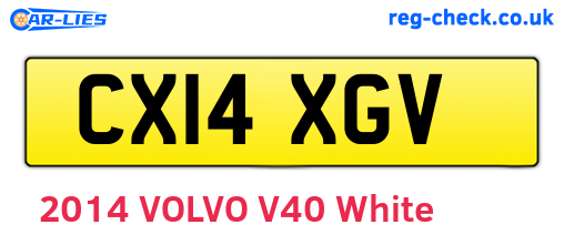 CX14XGV are the vehicle registration plates.