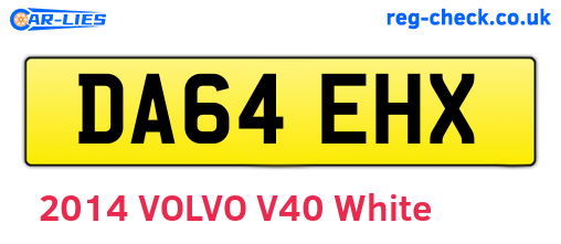 DA64EHX are the vehicle registration plates.