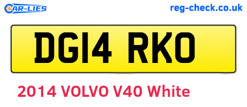 DG14RKO are the vehicle registration plates.