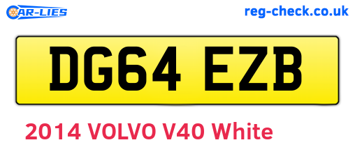 DG64EZB are the vehicle registration plates.