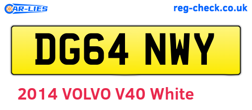 DG64NWY are the vehicle registration plates.