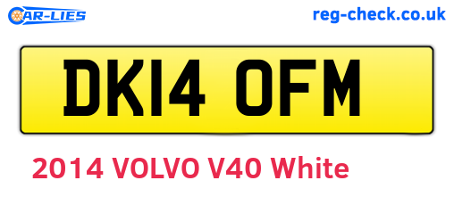 DK14OFM are the vehicle registration plates.