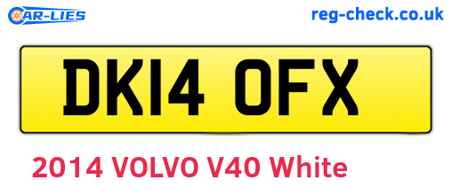 DK14OFX are the vehicle registration plates.