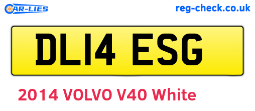 DL14ESG are the vehicle registration plates.