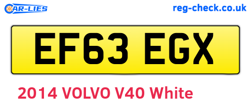 EF63EGX are the vehicle registration plates.
