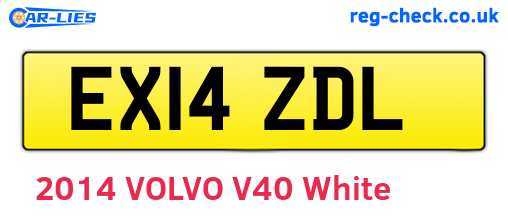 EX14ZDL are the vehicle registration plates.