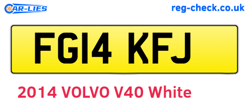 FG14KFJ are the vehicle registration plates.