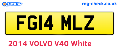 FG14MLZ are the vehicle registration plates.