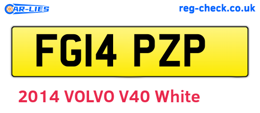 FG14PZP are the vehicle registration plates.