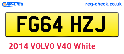 FG64HZJ are the vehicle registration plates.