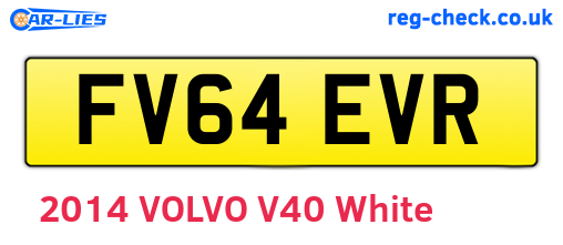 FV64EVR are the vehicle registration plates.